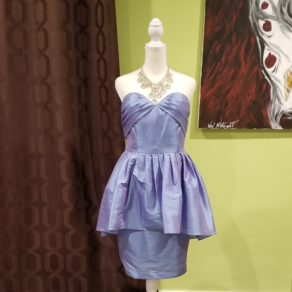 Strapless Custom Design Peplum Dress - Picture 1 of 4